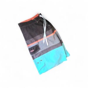 Nonwe Multi Colored Striped Board Shorts | Size 42